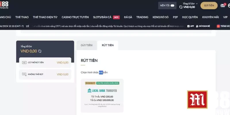 M88 link mới nhất hôm nay - Link vào - Đăng nhập 24/24 8 Hướng dẫn rút tiền nhanh chóng tại nhà cái M88